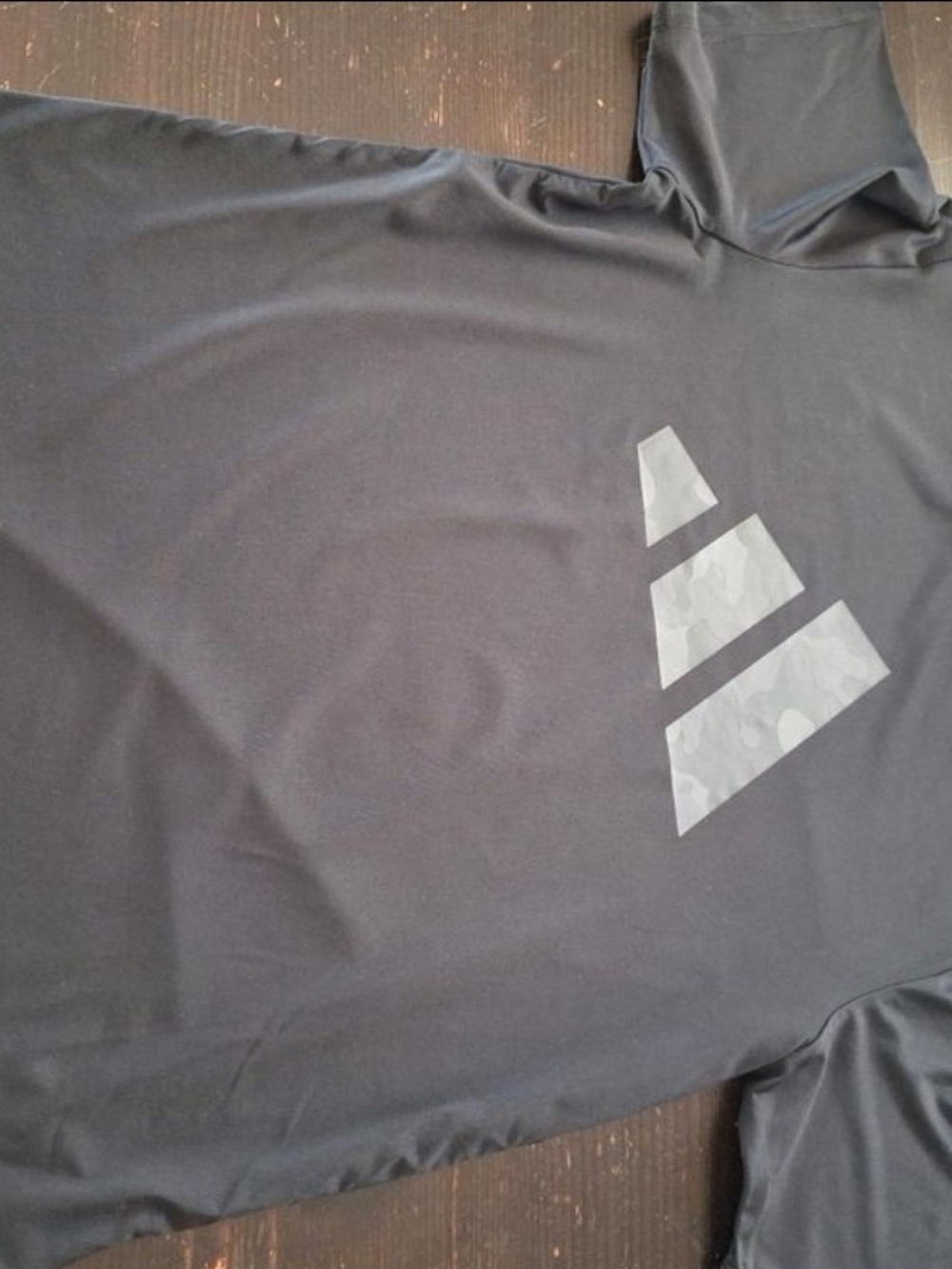 adidas Black Short Sleeve Tee with Grey Logo Accent